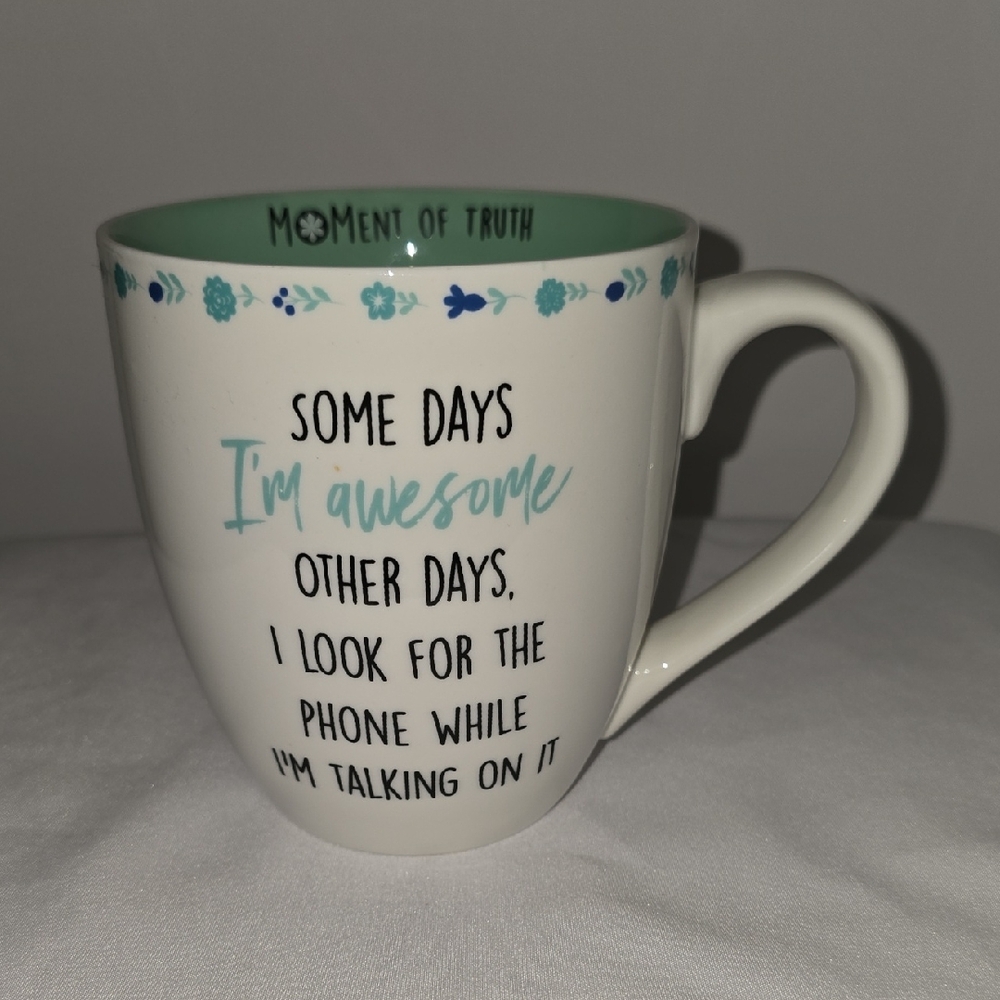 White and Green Mug